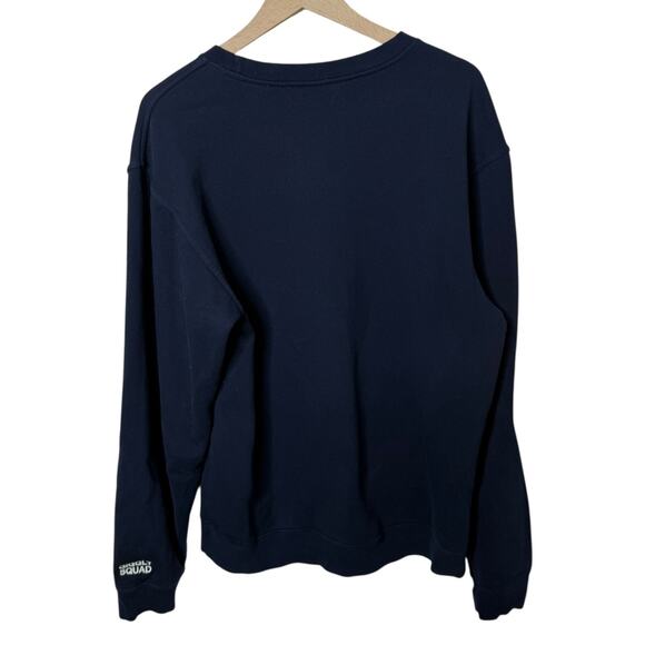 Giggly Squad Sorry I'm On Voice Rest Fleece Pullover Sweater Navy Medium - Picture 6 of 7